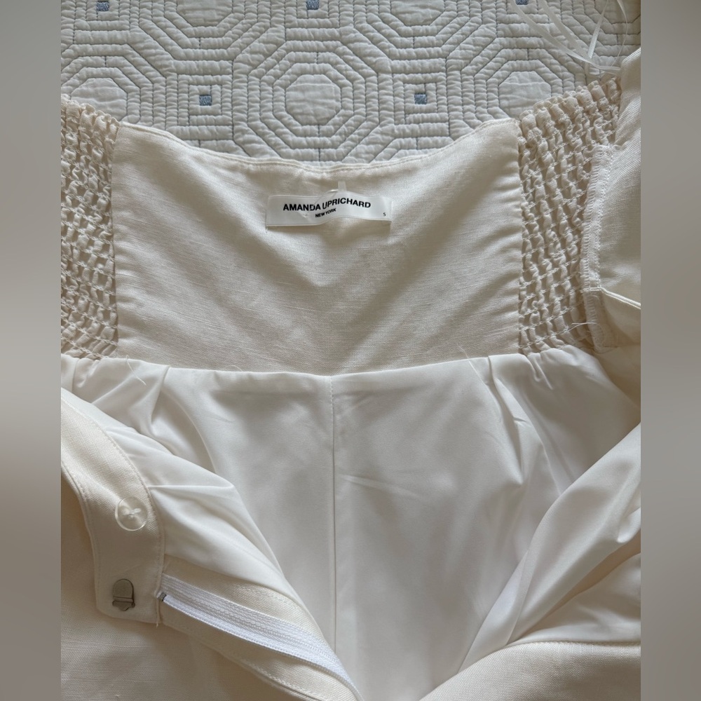 NWT-Amanda Uprichard off white Halter Button-Down Romper - Picture 6 of 12